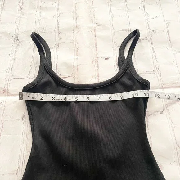 Women's All Things Golden Black The Lux Rib Low Back Mini Sleeveless Dress XS - Picture 6 of 11
